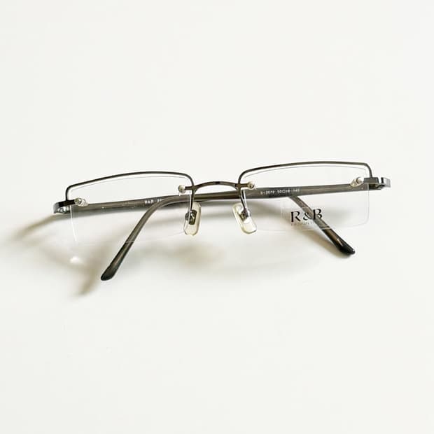 R&B EYEWEAR 반무테 스퀘어 메탈 빈티지 안경