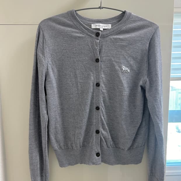 메종키츠네 베이비 폭스 패치 가디건 S 그레이 정품