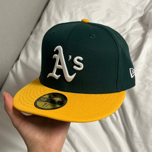MLB뉴에라 어센틱 오클랜드 피티드캡 홈 다크그린 57.7 714