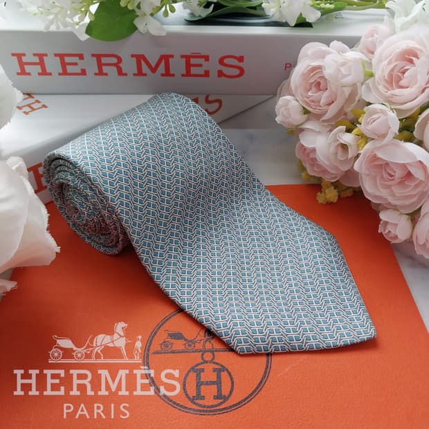 에르메스 실크 H 패턴 넥타이 9.4cm A+등급 K2117