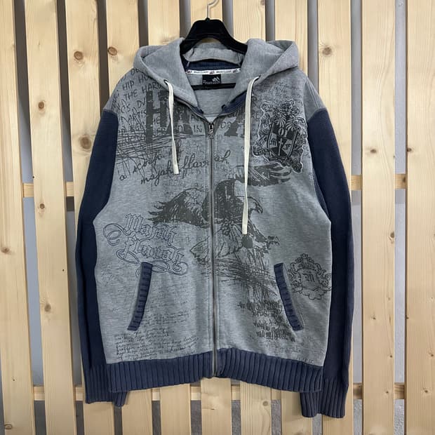 (L) 마자플라바 니트 후드집업