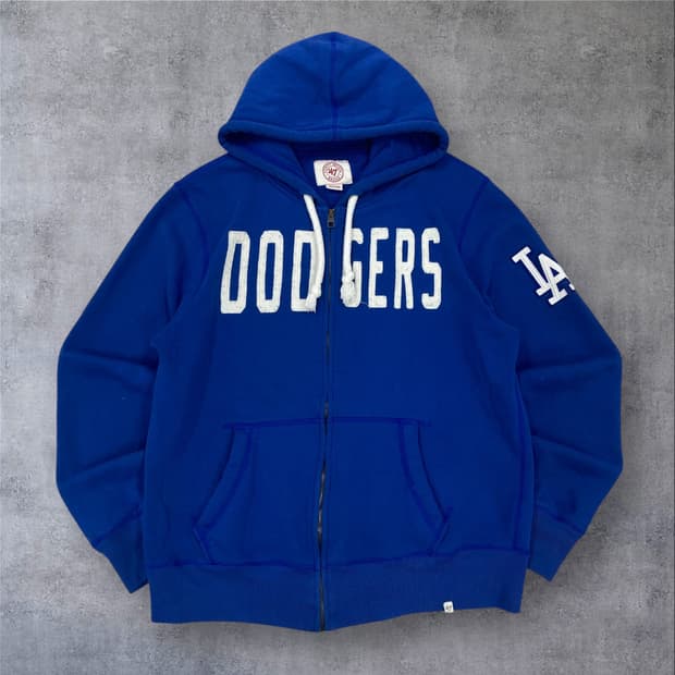 포티세븐 LA다저스 스펠아웃 블루 후드 집업
