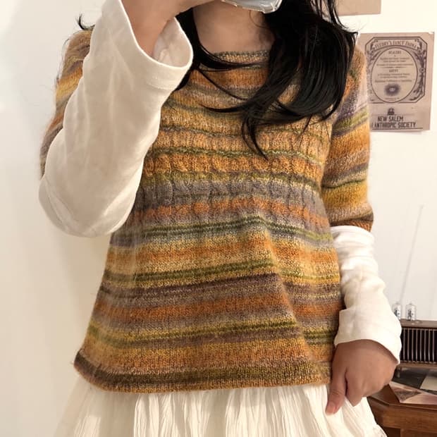 VTG 줄무늬 반팔 니트