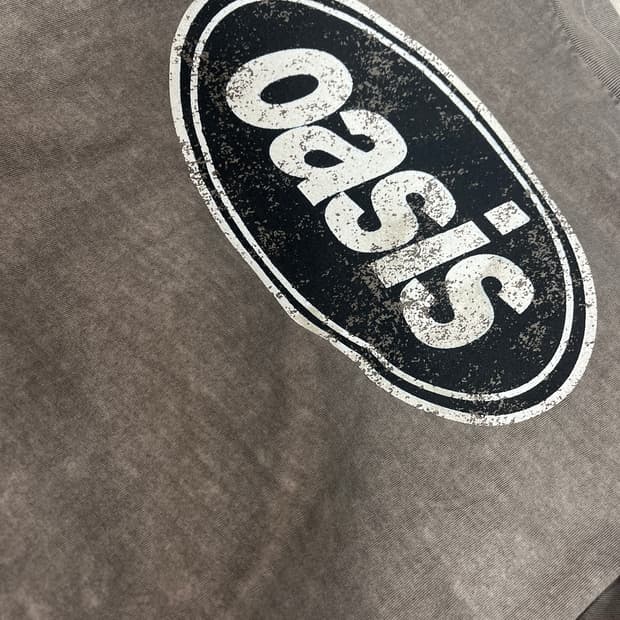 오아시스 빈티지로고 회색 롱슬리브