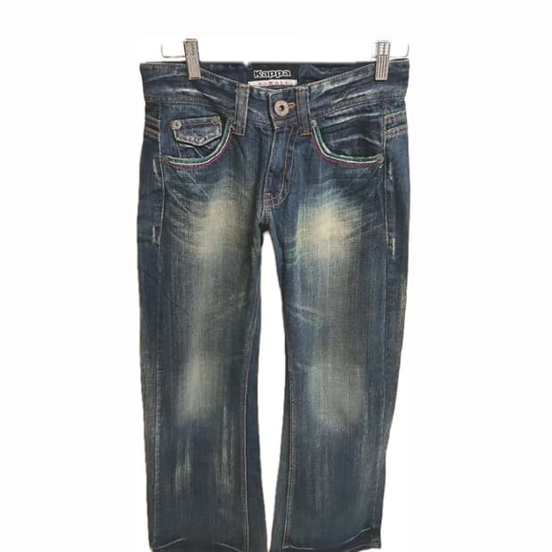 vintage kappa washed low rise jeans