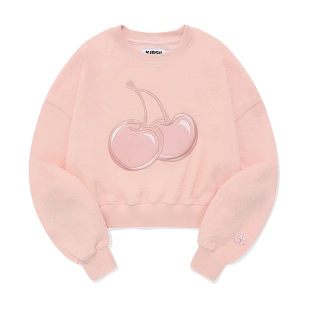 키르시 빅 체리 테리 기모 크롭 스웻셔츠 [살몬]