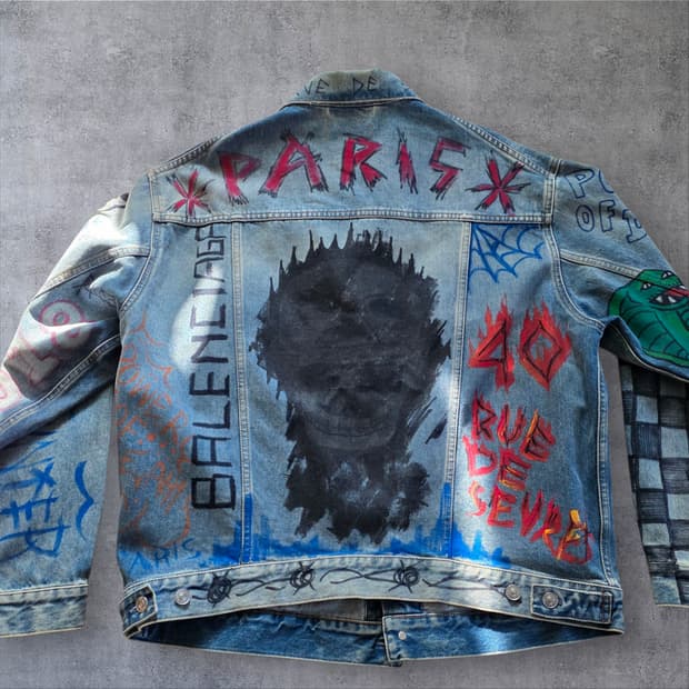 [명작] 발렌시아가 PARIS 명작 그래피티 데님 트러커 type 3 