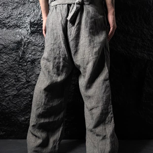 KLASICA Linen Cinch Back Wide Pants