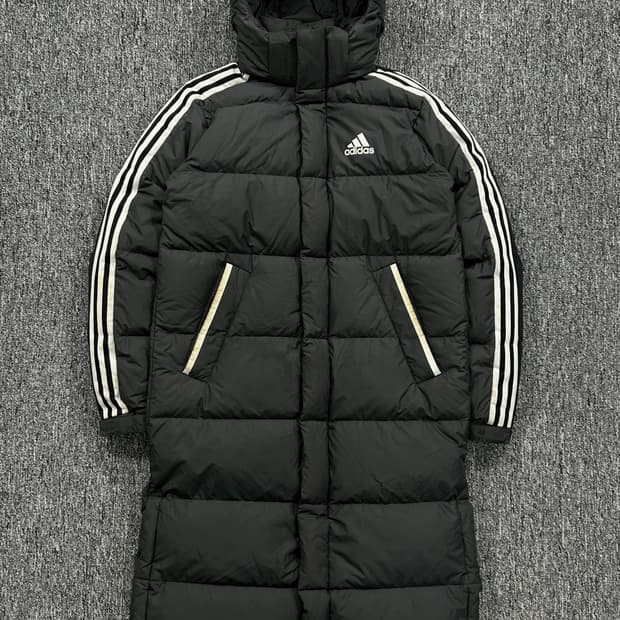 아디다스 사이드라인 덕다운 그레이 롱패딩 M