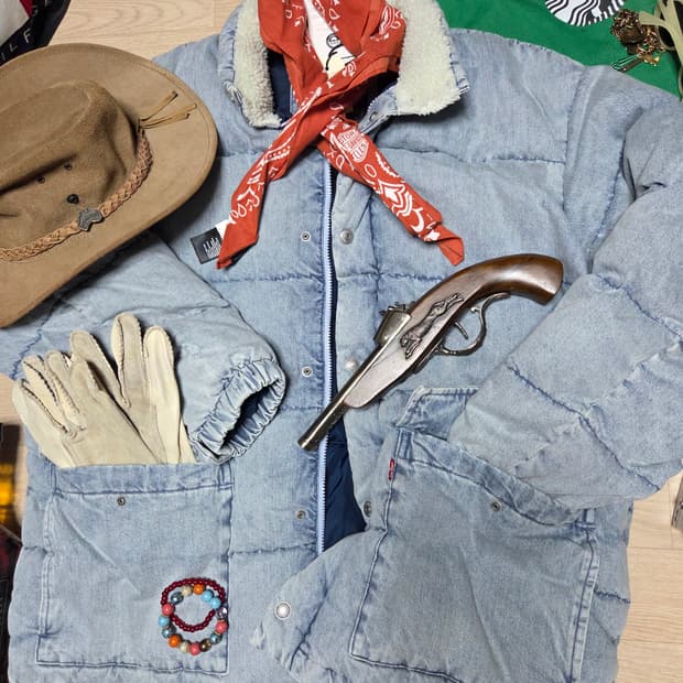 LEVIS 데님 연청 패딩 자켓 오리털 