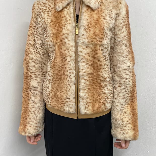 레오파드 양가죽 렉스 퍼자켓