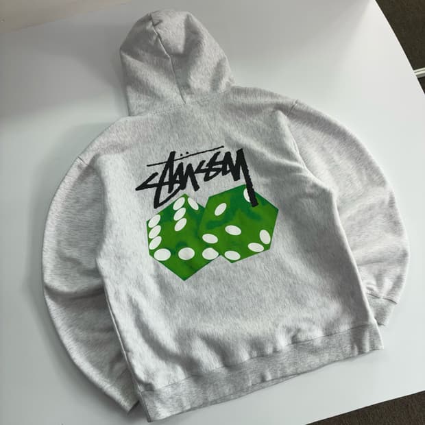 Stussy  스투시 다이스 그래픽 코튼 그레이 후드티 