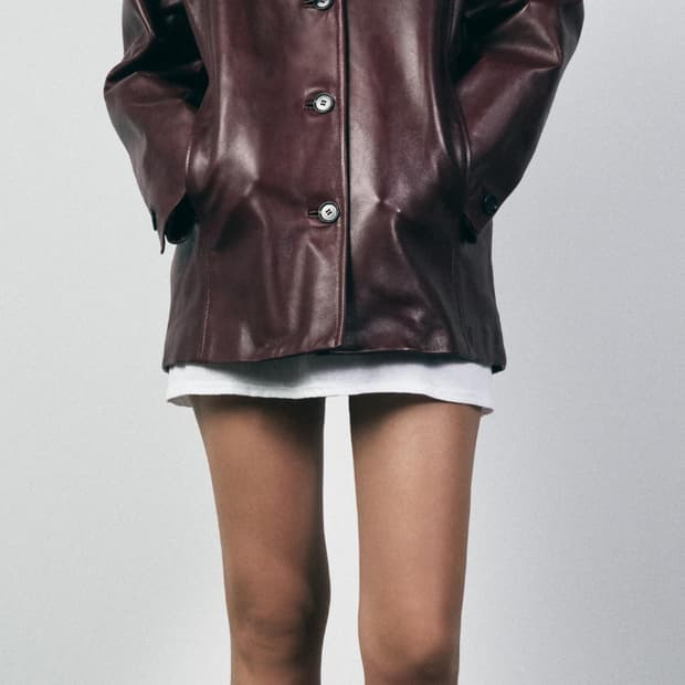 새상품) 자라 리얼 레더 재킷 ZW COLLECTION 