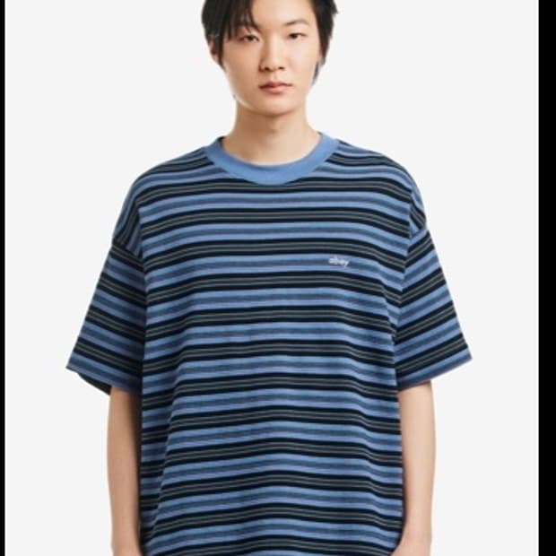 obey  (keeny relaxed tee blue) 니트 반팔