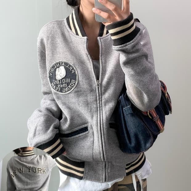 폴로 복싱패치 바시티 자켓