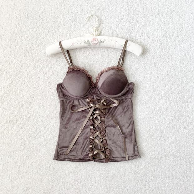 Cecil mcbee♥ 세실맥비 초코 브라운 코르셋 나시