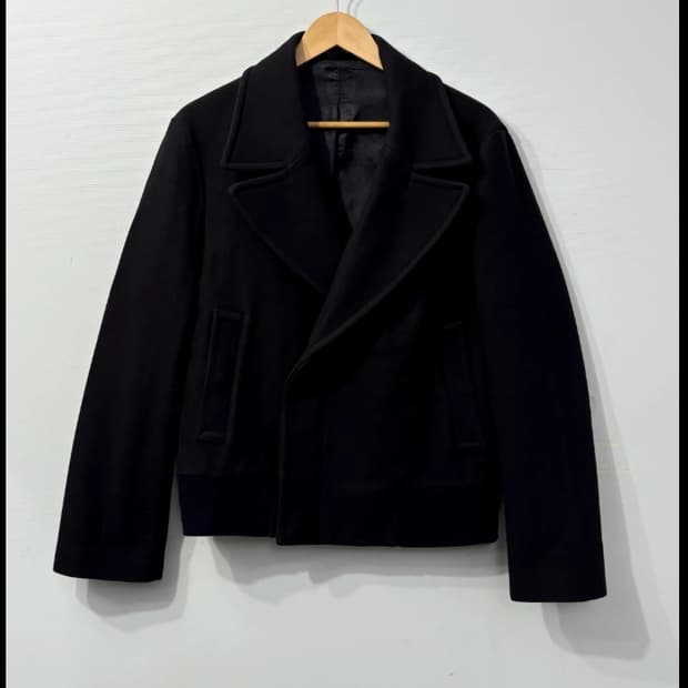 닐바렛 검정색 더블 겨울 코트 100