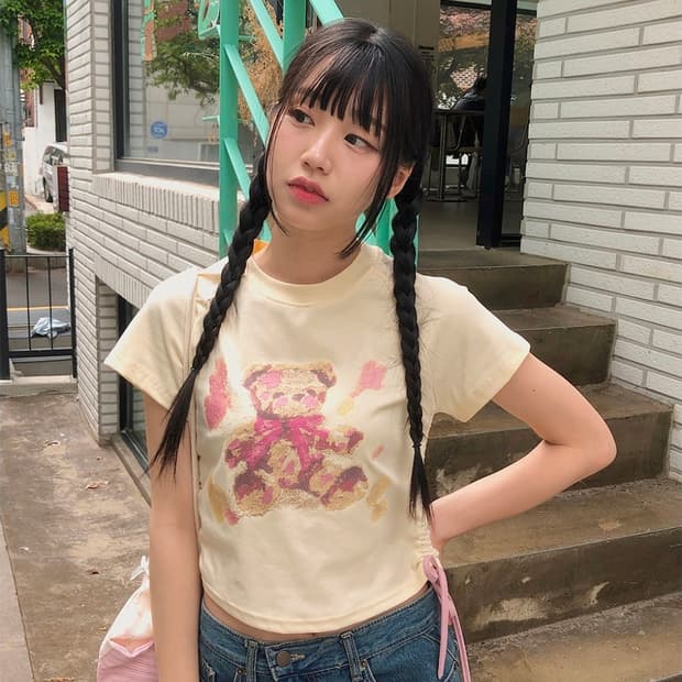[새상품] 베어 셔링 반팔 티셔츠
