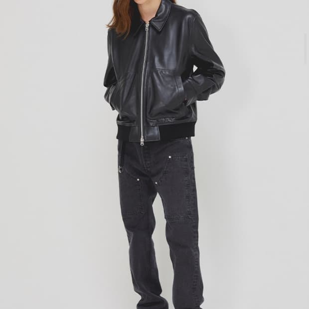 TONY WACK 토니웩 2WAY 램스킨 양가죽 레더 블루종 자켓