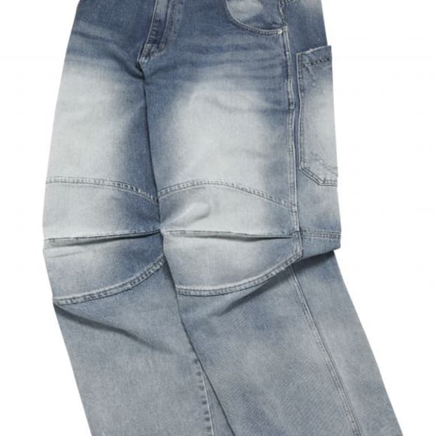 [L] MJD 3D KNEE DENIM PANTS BLUE