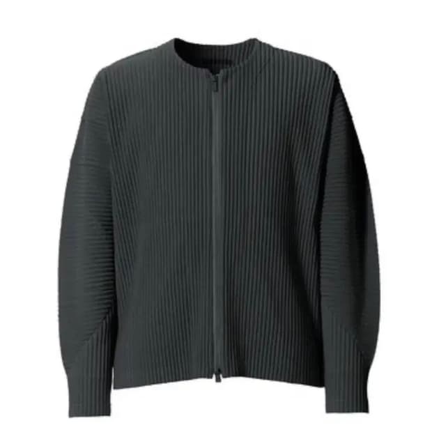 옴므플리세 라운드 넥 투웨이 집업 가디건