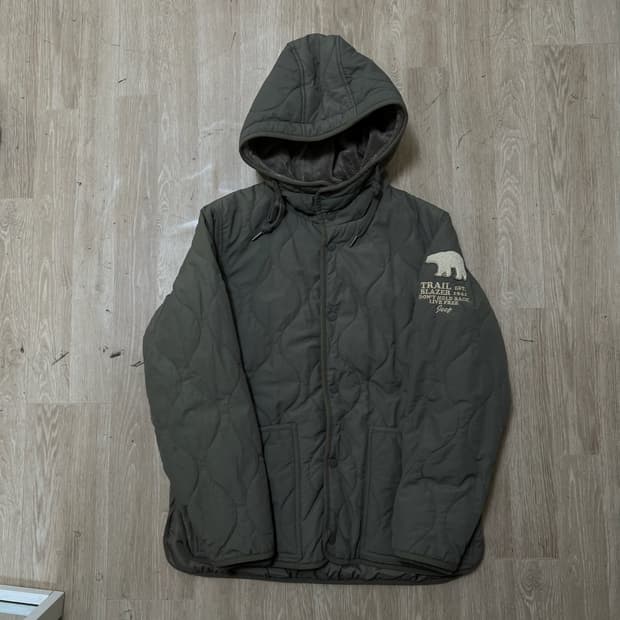 지프 오버사이즈 후드 퀼팅 경량패딩 S/90 