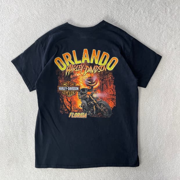 할리데이비슨 올란도 할로윈라이더 프린팅 티셔츠