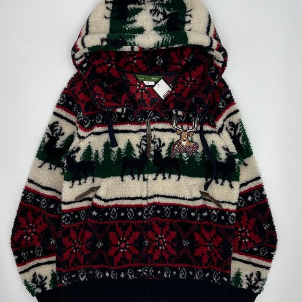 지프 플리스 후드집업