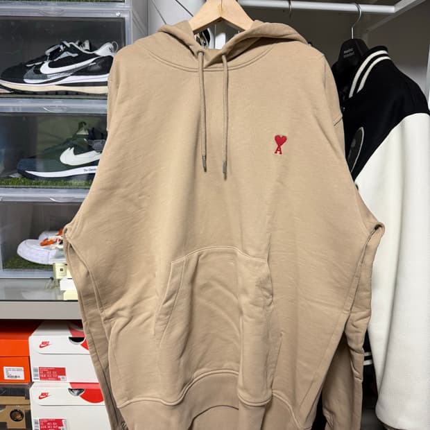 아미 하트 후드티 베이지 XXL