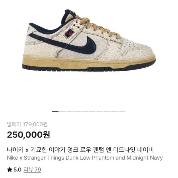 나이키 기묘한이야기 덩크 로우 290