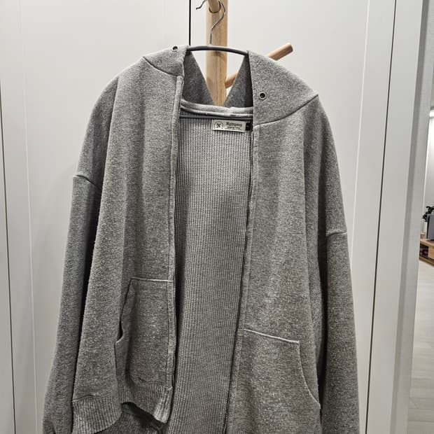 너티새비지 nghtysvg 울 니트 후드 집업 그레이 2사이즈