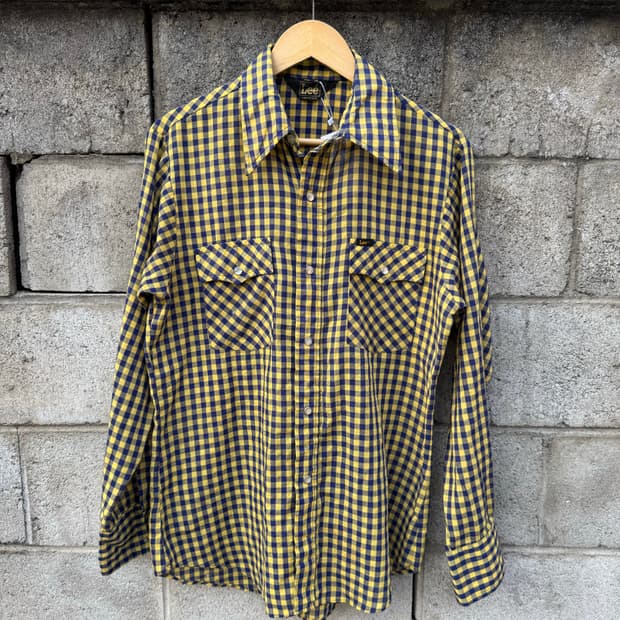 70s lee 빈티지 체크 웨스턴 셔츠 m
