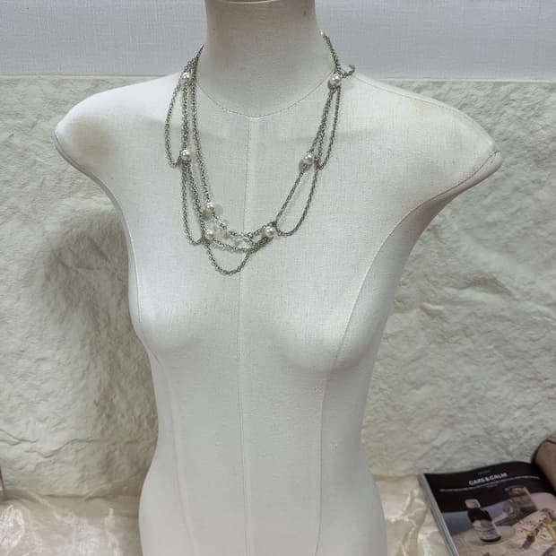 빈티지 진주 오리엔탈 레이어드 목걸이