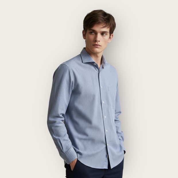 100~105/ 에르메네질도 제냐 스트라이프 코튼 셔츠