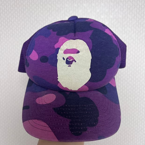 00s OG 베이프 bape 빅 사루 에이프 퍼플 메쉬 트러커 햇