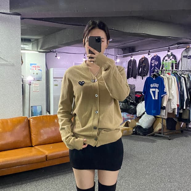 꼼데가르송 하트 와펜 미니멀 가디건B2960
