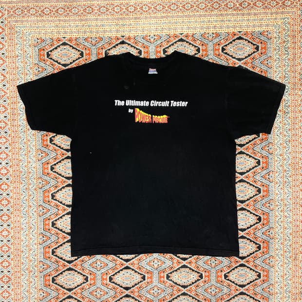 빈티지 스펠 프린팅 블랙 반팔티셔츠 남성2XL