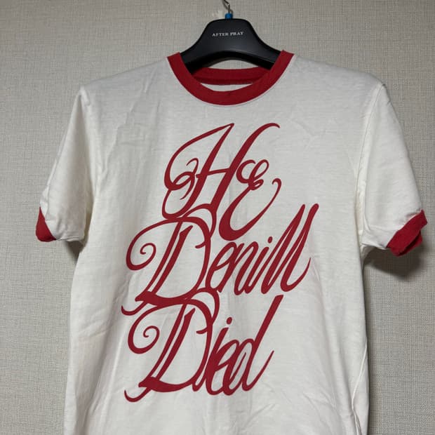 캐피탈 20 데님 다이드 Pt 저지 링거 티셔츠 화이트 레드