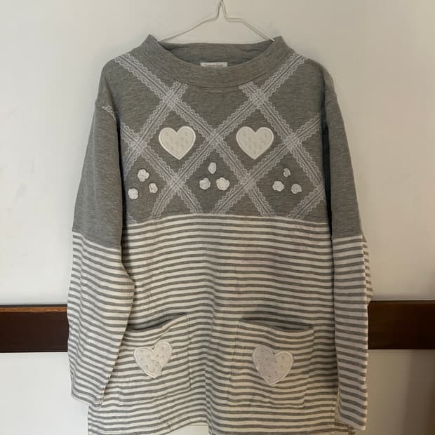 하트 레이스 티셔츠 