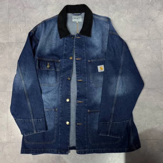 칼하트 WIP 노르코 블루 데님 OG 초어 코트 블루 스 톤 워시드