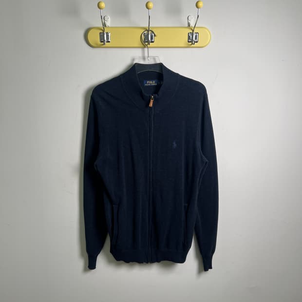 폴로 랄프로렌 네이비 니트 풀 집업 스웨터 L