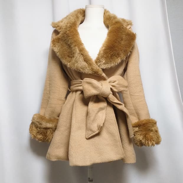 빈티지 퍼 코트원피스 라떼히메갸루 캐캐체 핀터깔 모리걸 페어리 로리타펑크