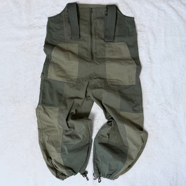 Nico And 워크웨어 아메카지 모리걸 카고 패치 오버롤