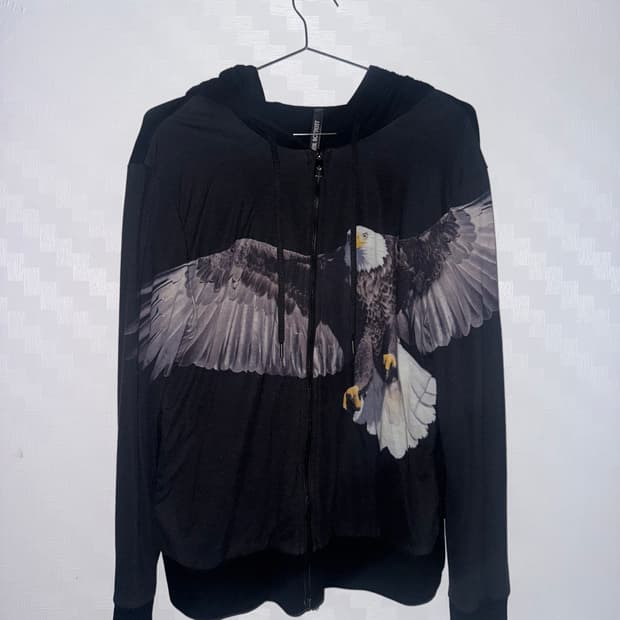 Neil Barrett Eagle printing Hoodie zip-u