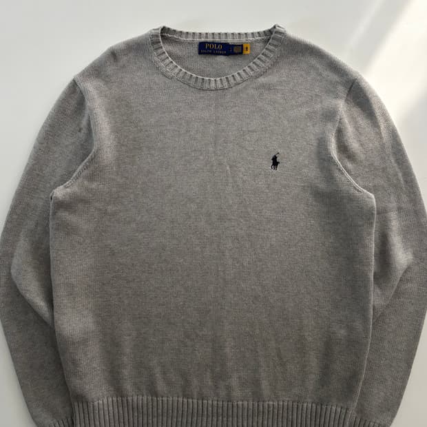 Polo 폴로 랄프로렌 QR신형 그레이 라운드넥 니트