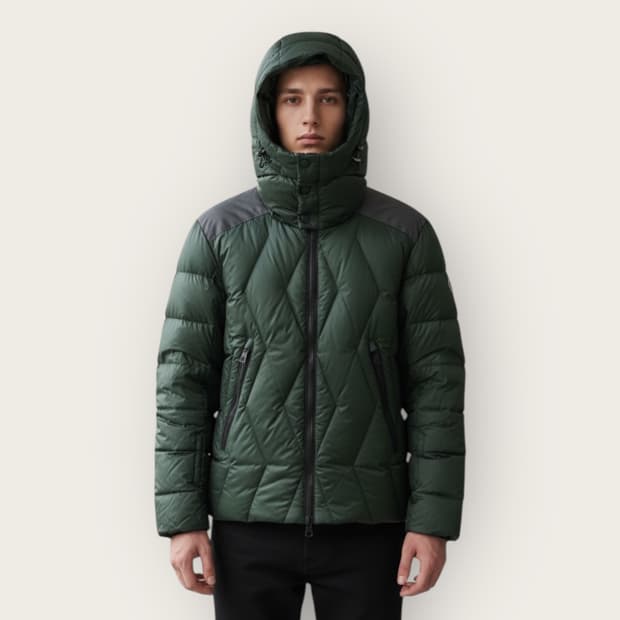 95~100/ 몽클레어 세로퀄팅 구스다운 후디 패딩점퍼