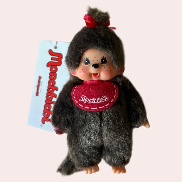 몬치치 미니 키 체인 걸 브라운