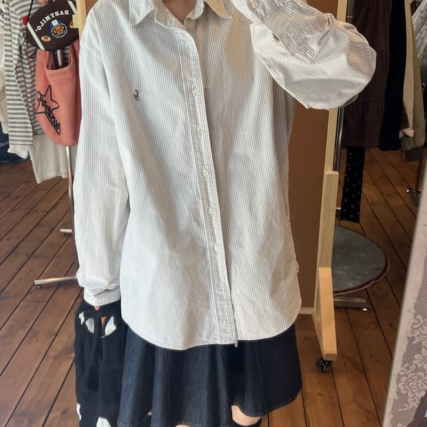 폴로 그레이 스프라이프 셔츠