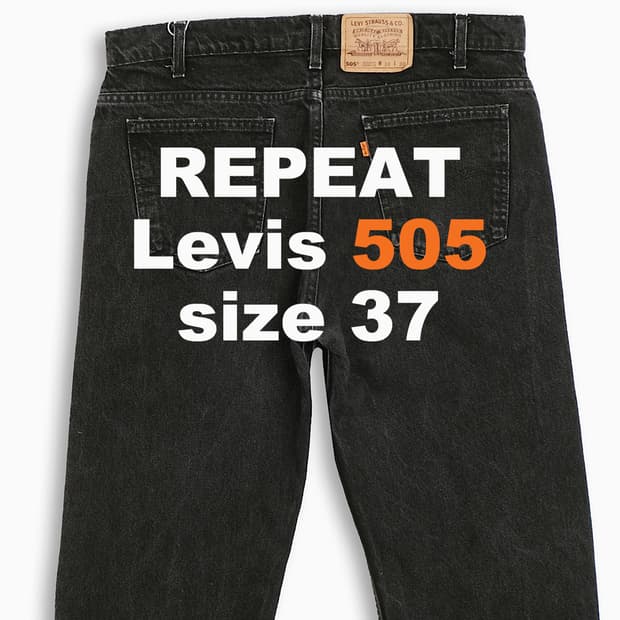 리바이스 505 오렌지탭 흑청 90s USA 37인치 OR5053899