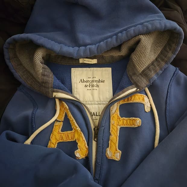 아베크롬비 아담스마운틴 머슬핏 블루 후드집업 S